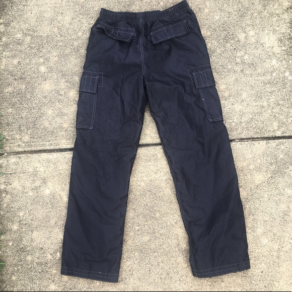 SOLD Black Contrast Stitch Cargo Pants - Picture 2 of 2